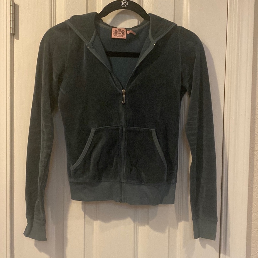 Juicy couture velour hooded zip up jacket